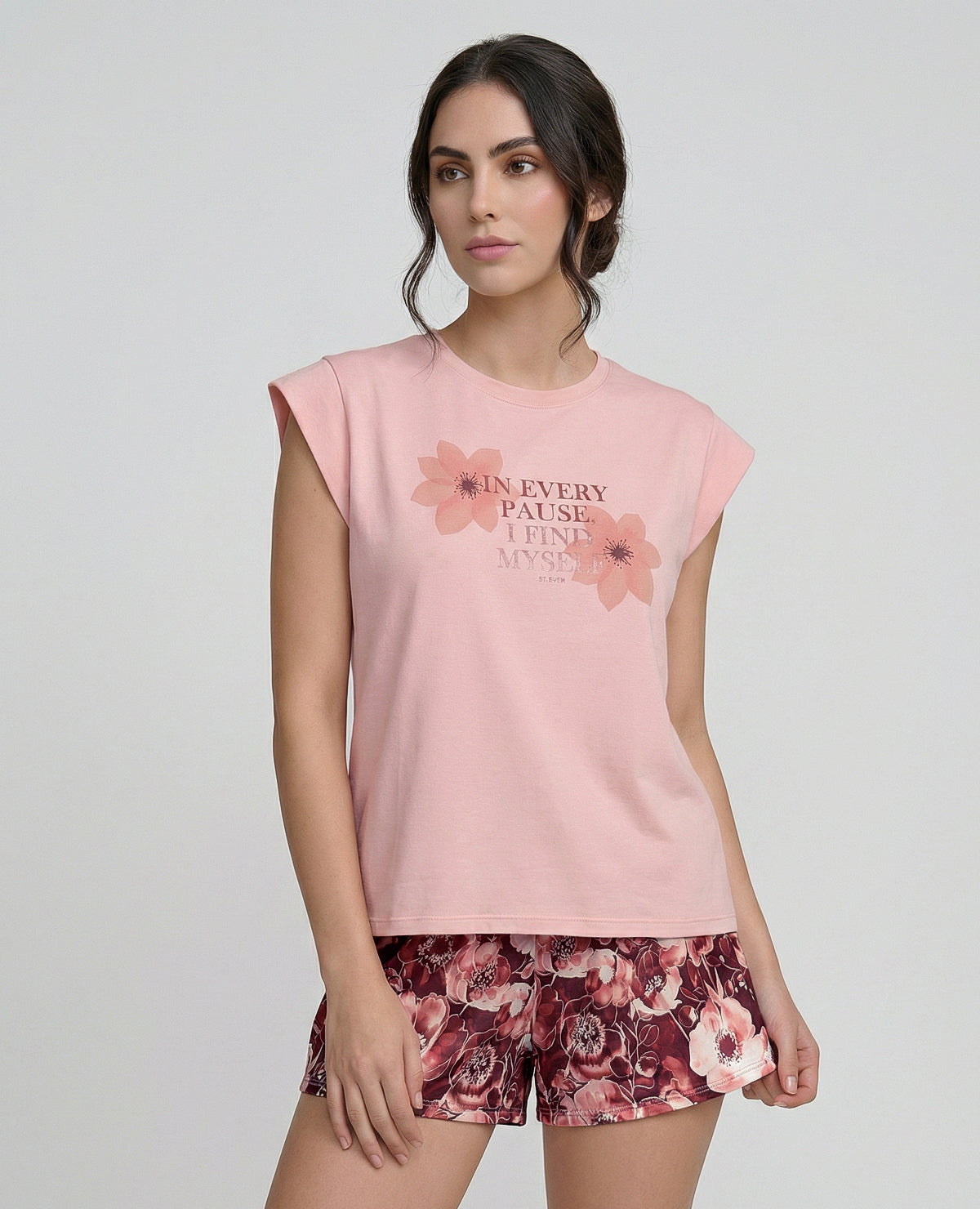 Pijama-de-Short-|-Camiseta-Manga-Rodada_St Even Colombia_18874