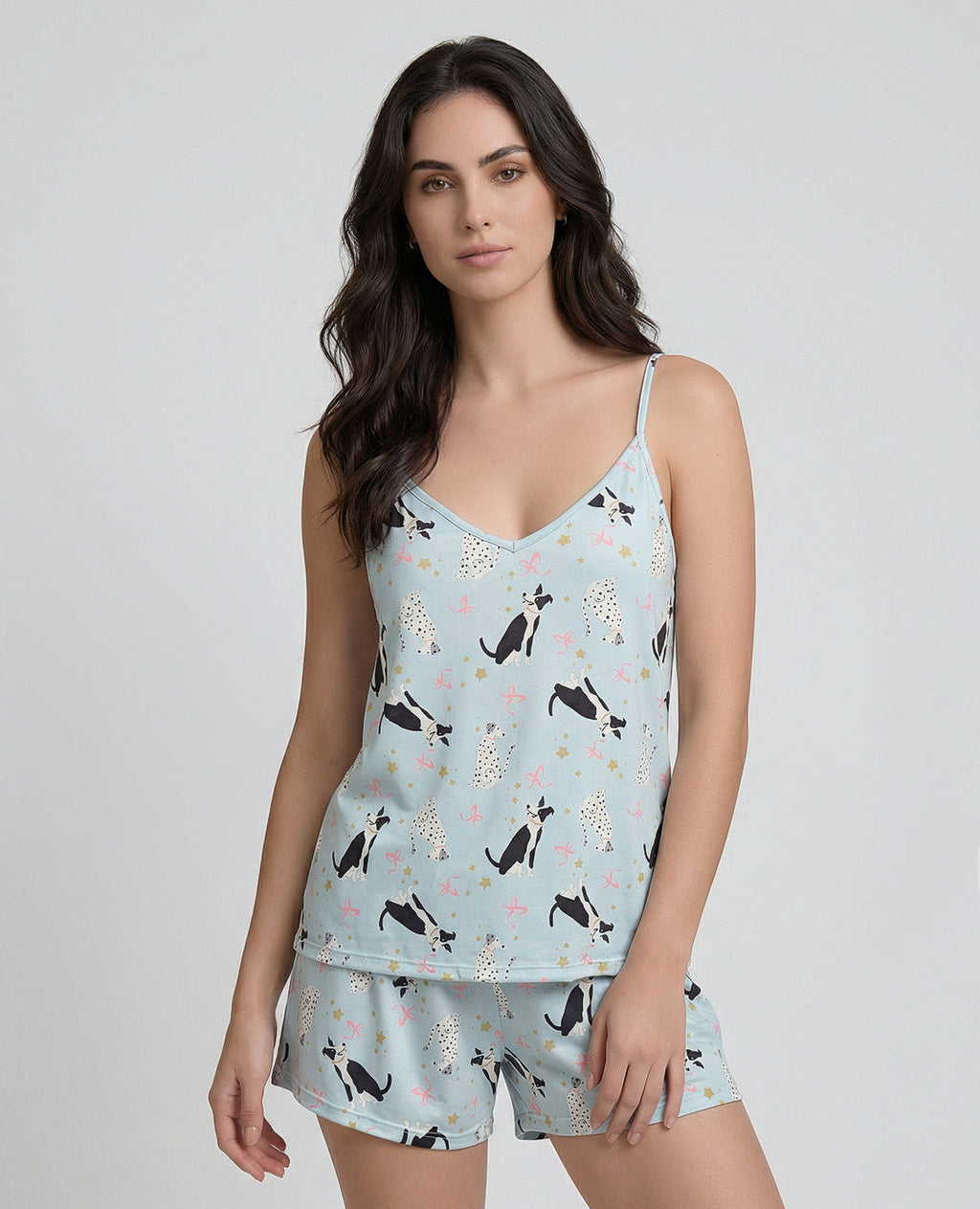Pijama-de-Short-|-Blusa-escote-en-V-|-Tiras-ajustables_St Even Colombia_18934