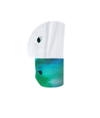 Camisa Blusa Blanca Tie Dye Tono Azul con Verde Mujer XS a 10XL