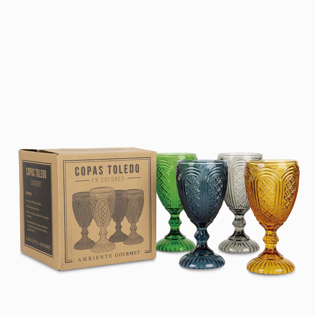 Set de 4 copas toledo en colores