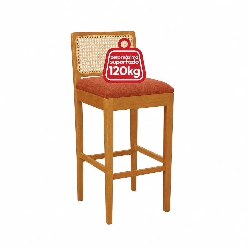 TABURETE SARA LINO TERRACOTA (TELA BEIGE)