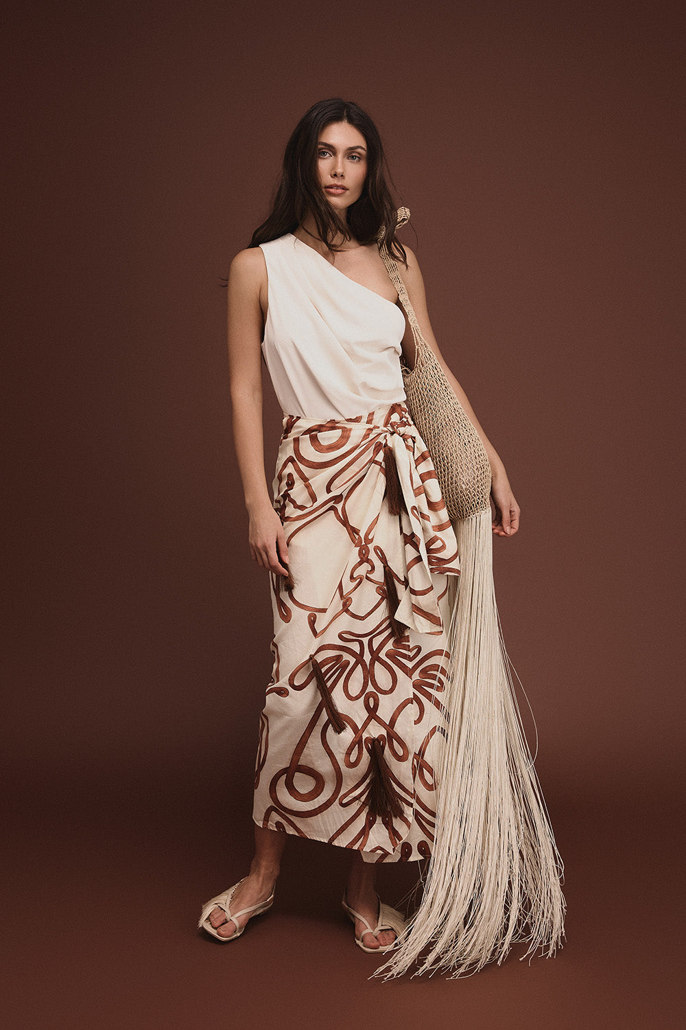 Falda samoa natural terracota