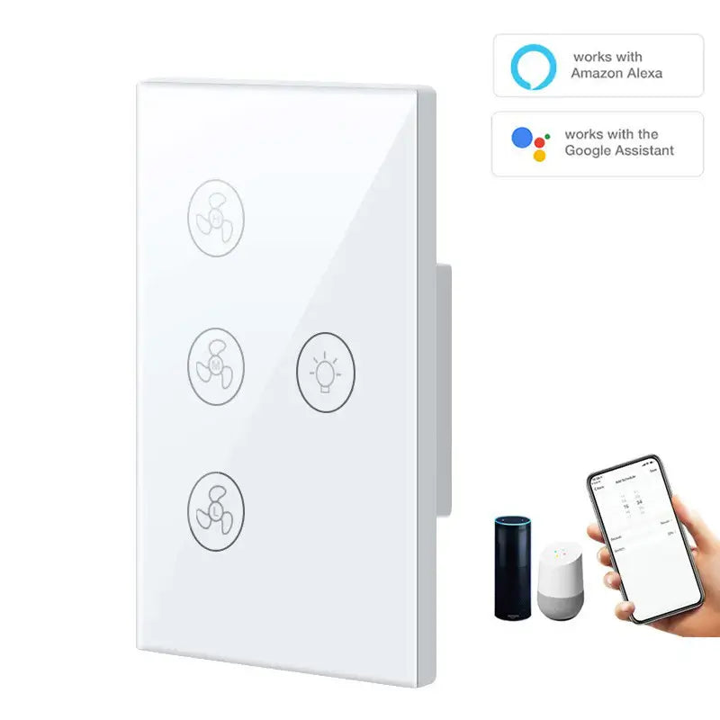 Interruptor Inteligente WiFi p/ Ventilador de Techo