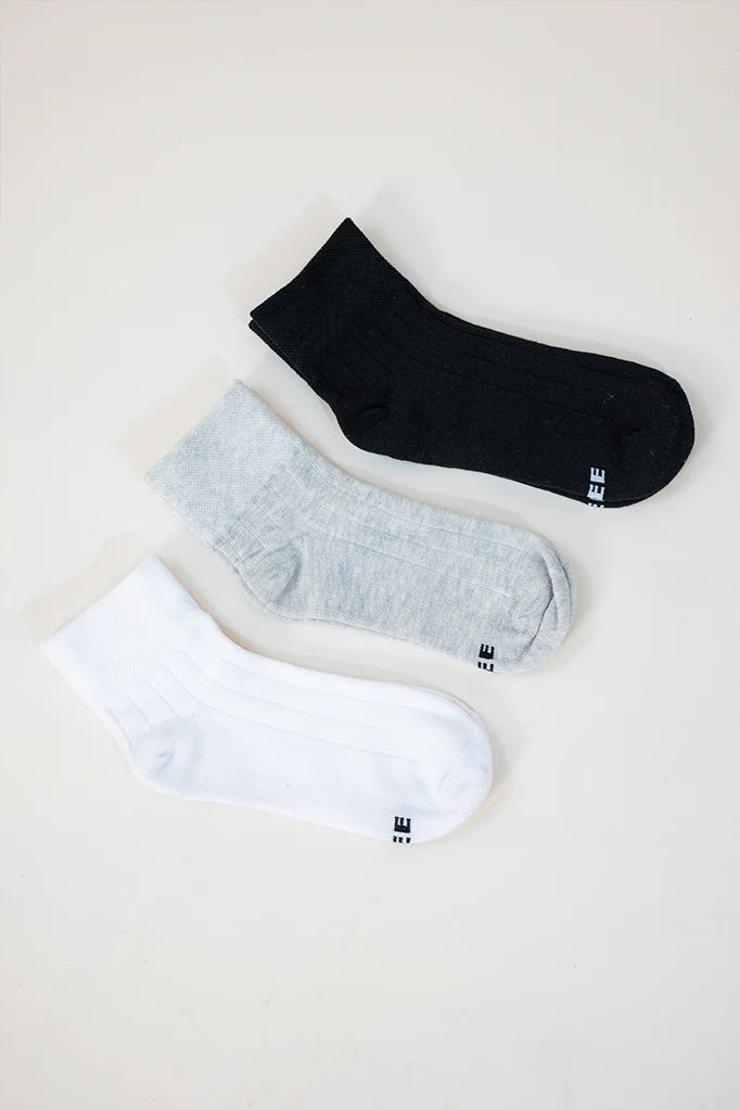 PACK X3 MEDIAS TOBILLERA ALTA 9661.