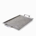 Bandeja metal con asas plateada