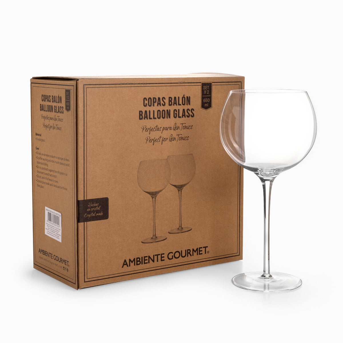Copa balón en cristal 650ml set x2