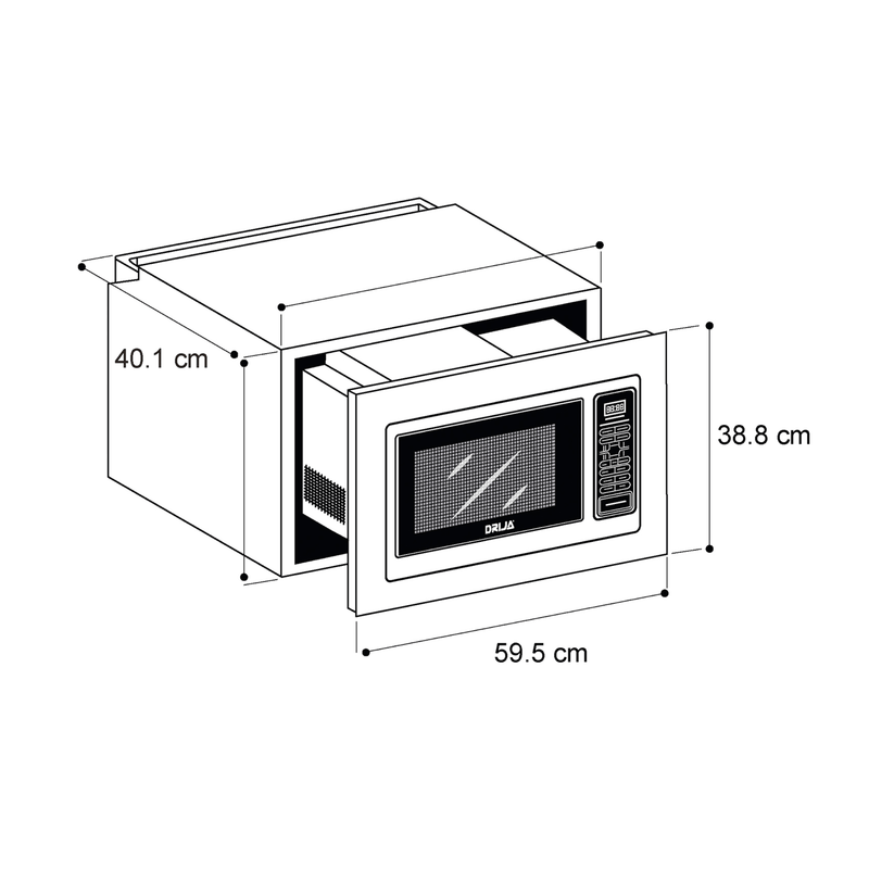 MICROONDAS EMPOTRABLE 0.7 P3 NEGRO