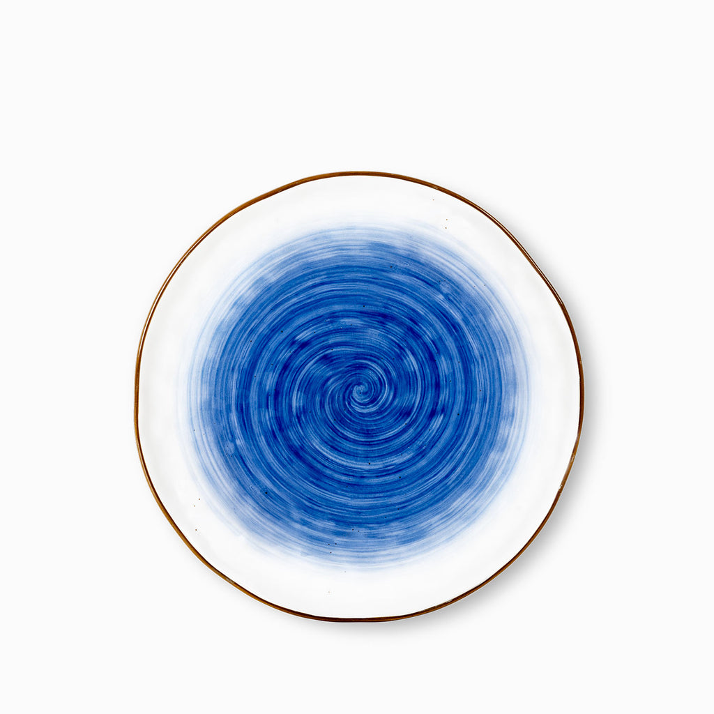 Plato tronco azul 28 cm set x 4