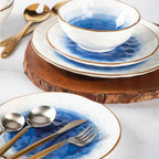 Plato tronco azul 28 cm set x 4