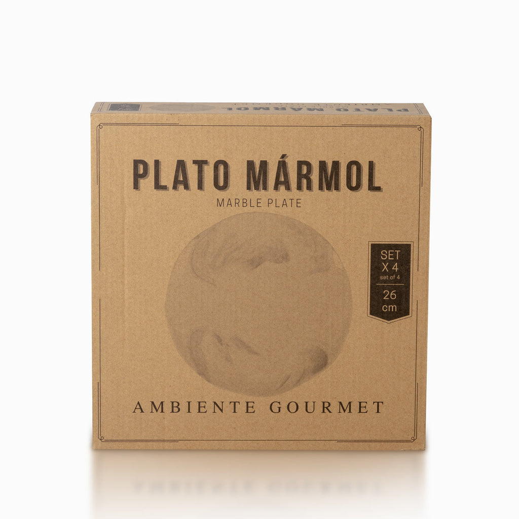 Plato mármol 26 cm setx4
