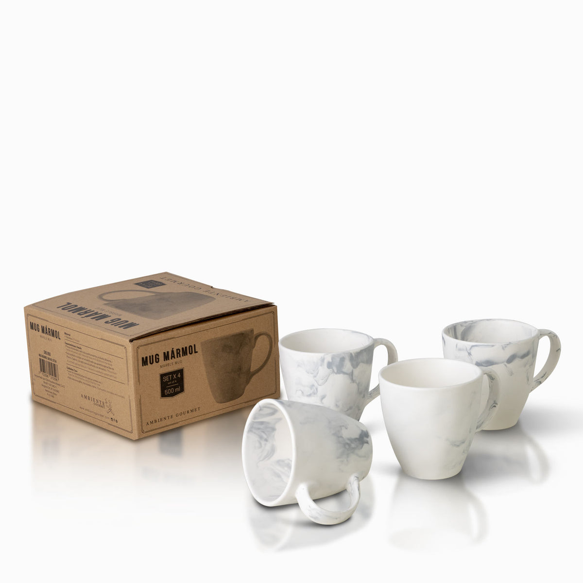 Mug mármol 500 ml setx4