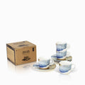 Pocillo plato acuarela oroturquesa setx4