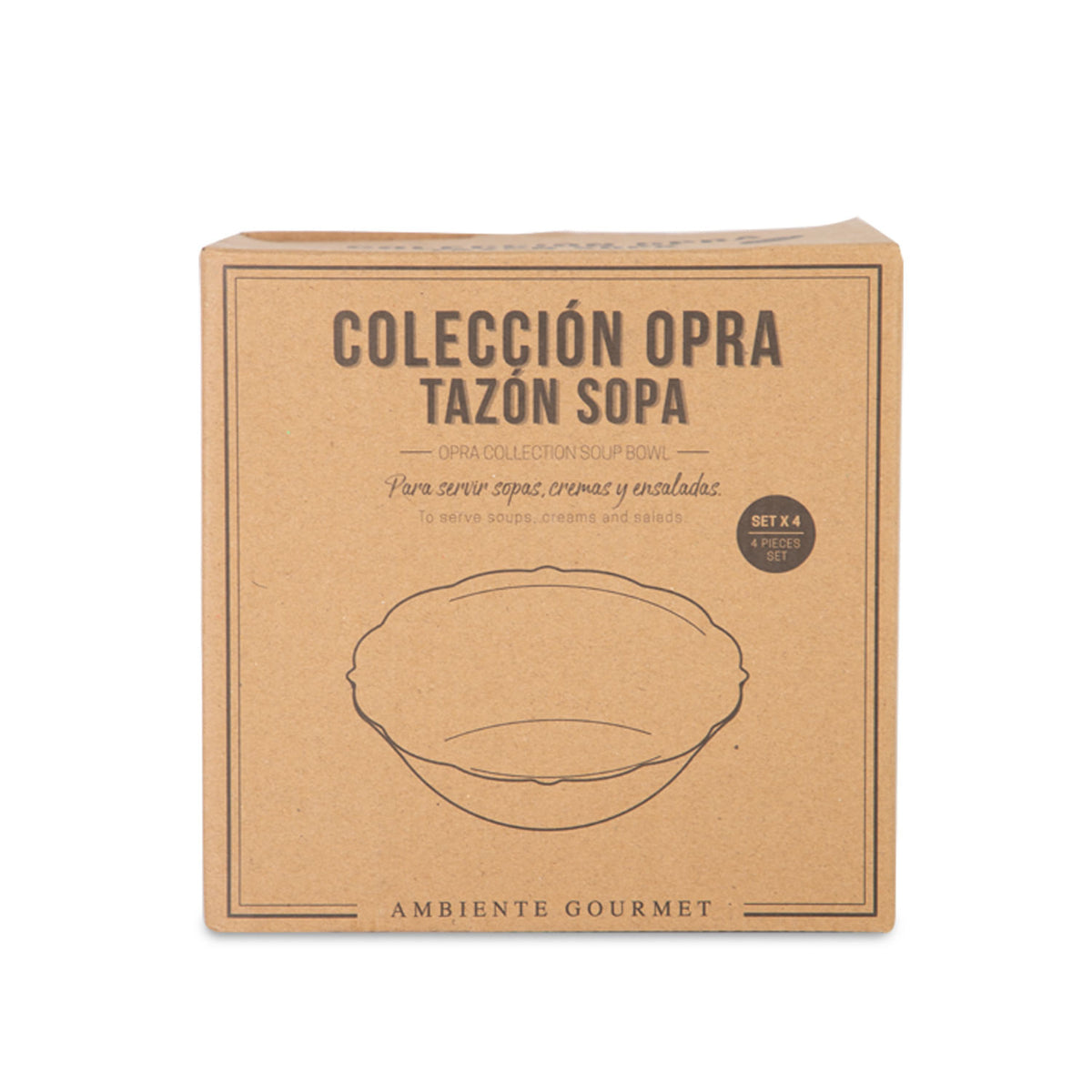 Tazon sopa Opra 550ml set x4
