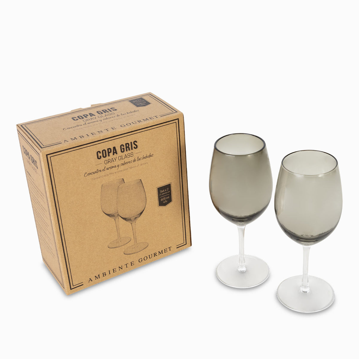 Copa gris set x 2