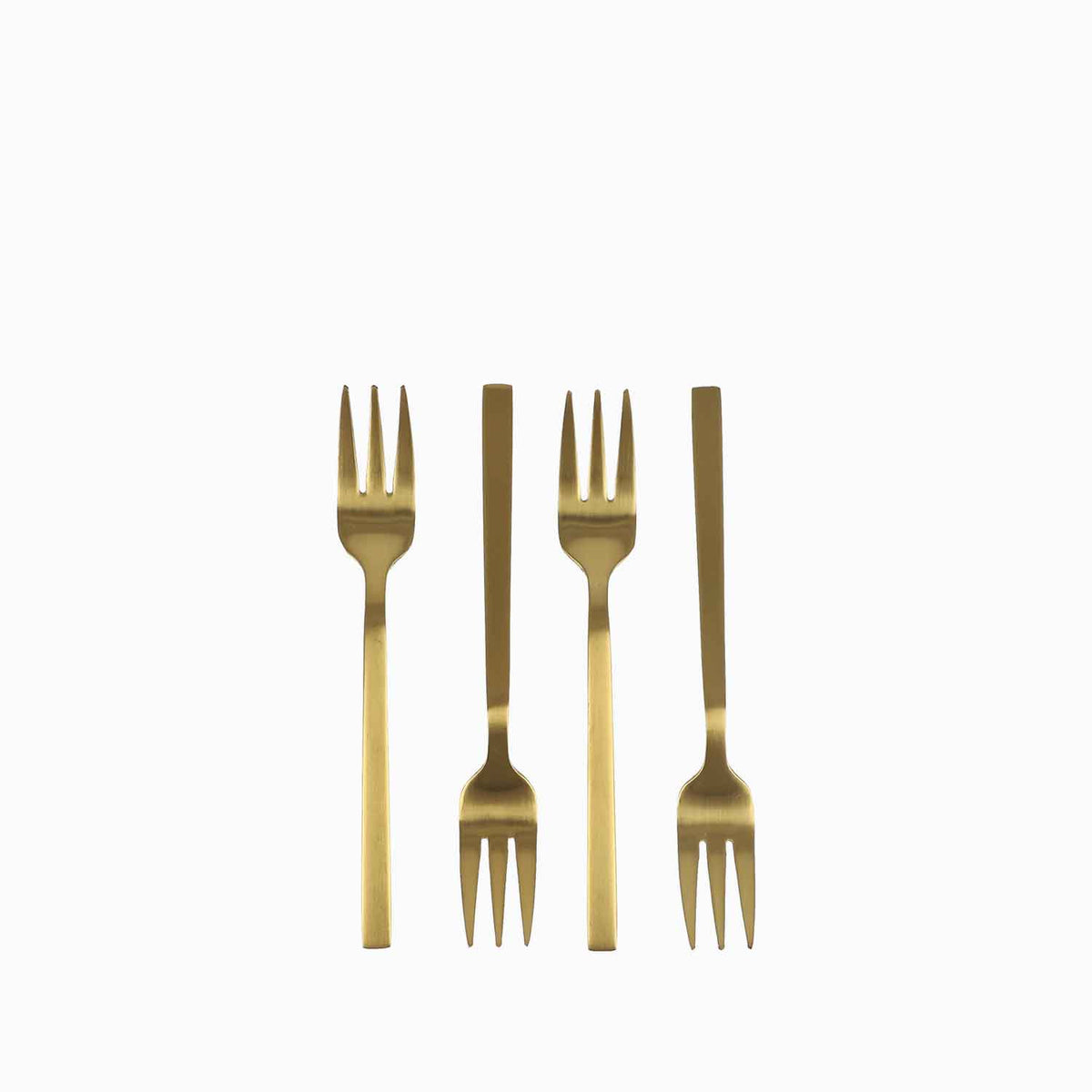 Tenedores postre dorado mate set x 4