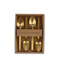 Cucharas postre dorado mate set x 4