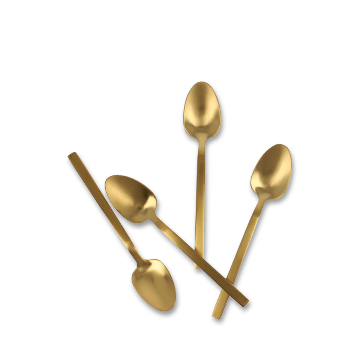 Cucharas postre dorado mate set x 4