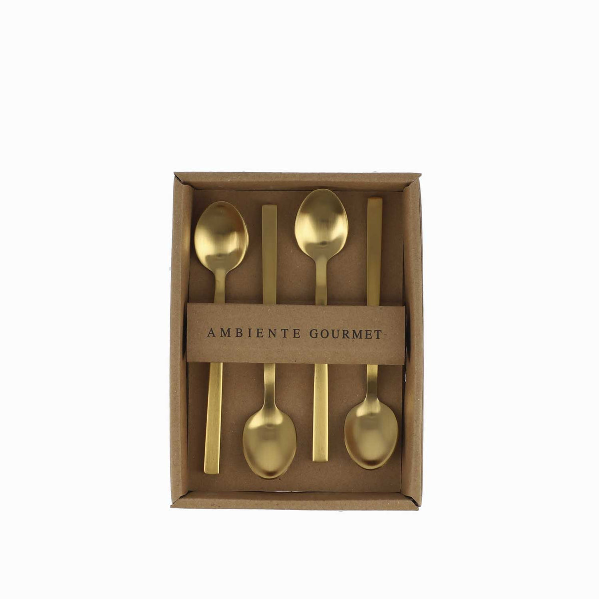 Cucharas cafe dorado mate set x 4