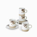Pocillo y plato gayra blanco 200ml setx4