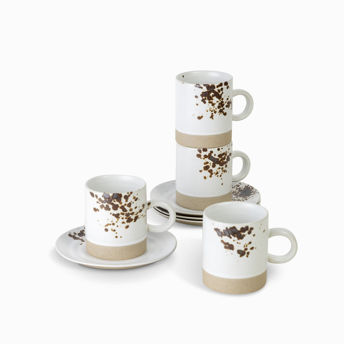 Pocillo y plato gayra blanco 200ml setx4