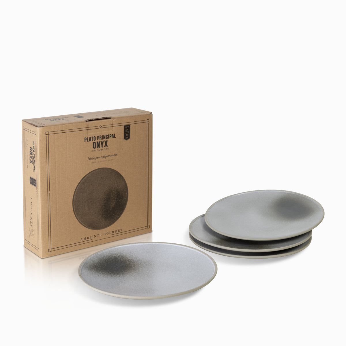 Plato principal onyx 25 cm setx4