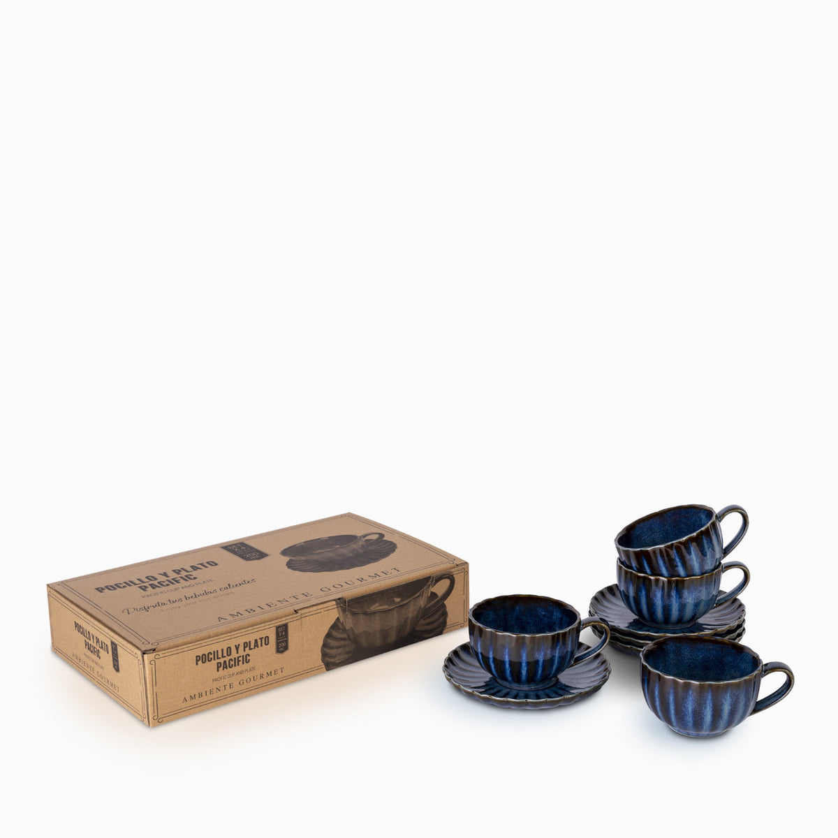 Set pocillo y plato pacific 200ml setx4