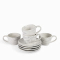 Set de pocillo y plato mármol setx4