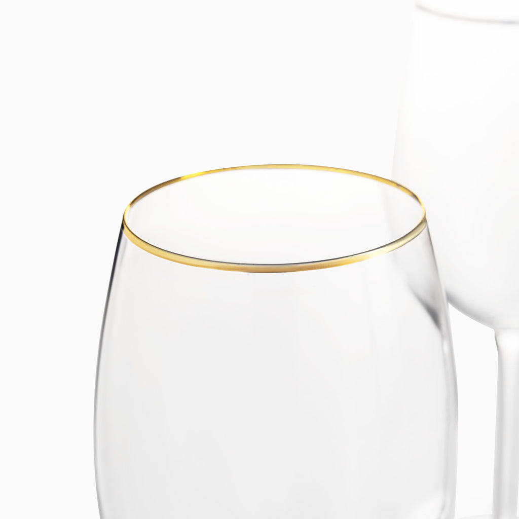 Copas vino borde dorado setx2