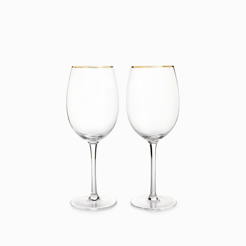 Copas vino borde dorado setx2