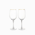 Copas vino borde dorado setx2