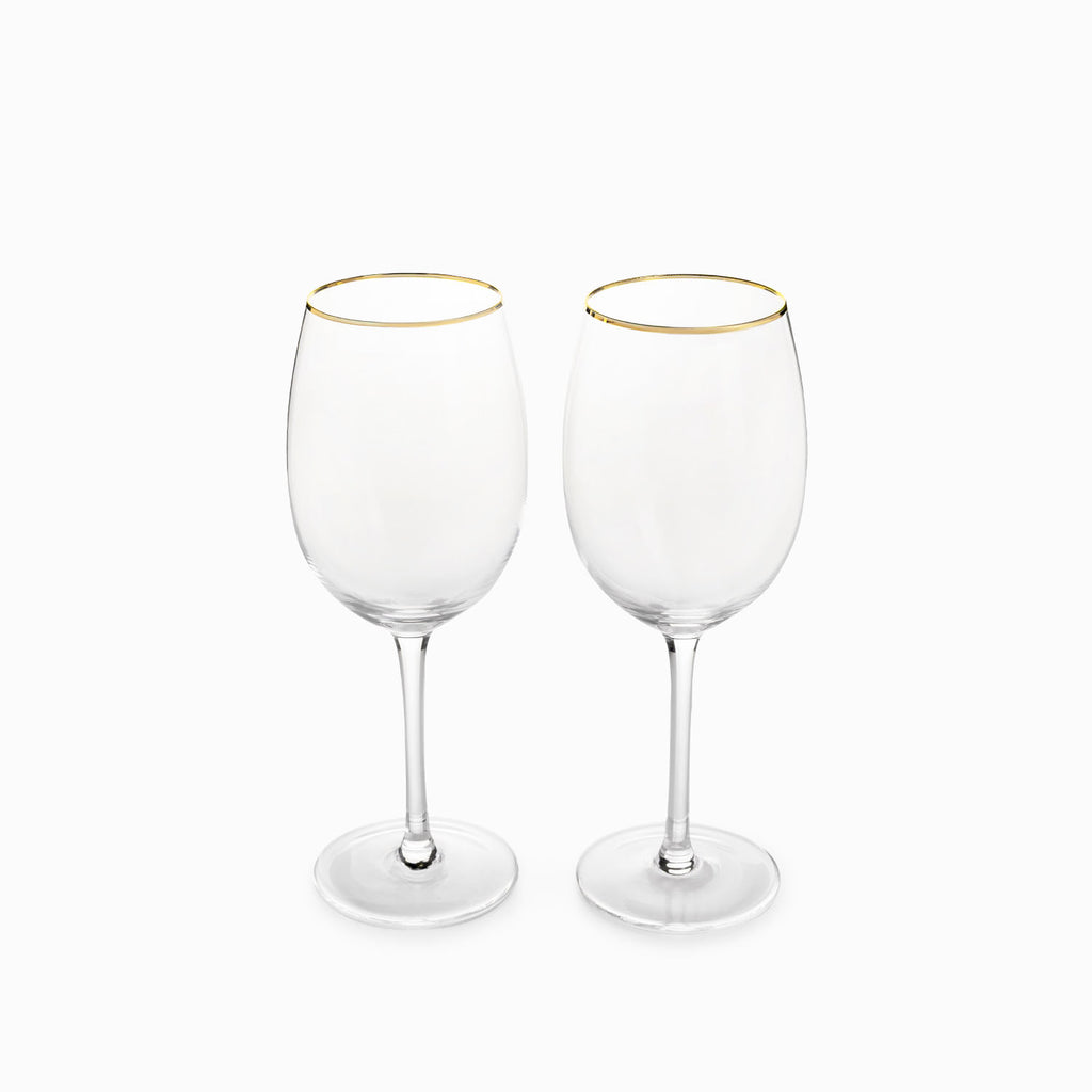 Copas vino borde dorado setx2
