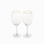 Copas vino borde dorado setx2