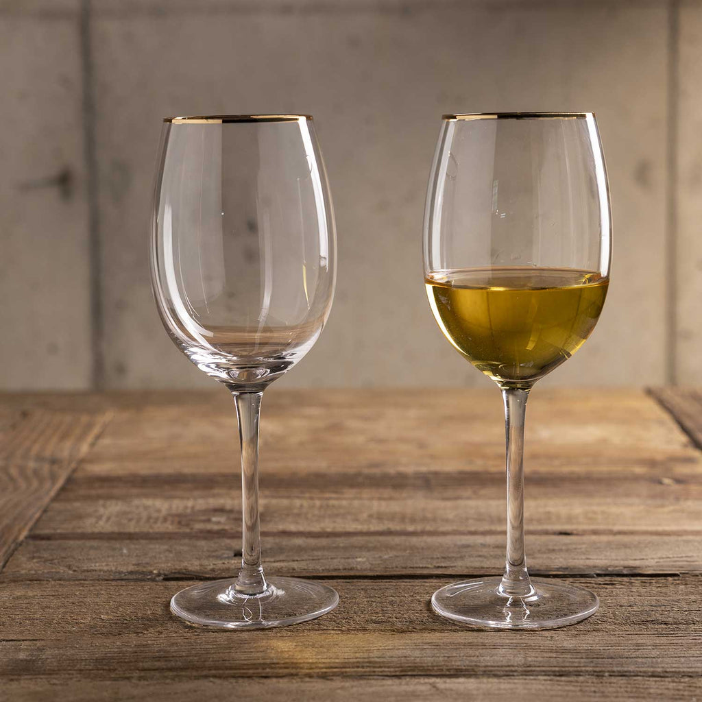 Copas vino borde dorado setx2