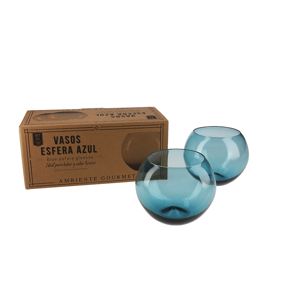 Vasos esfera azul setx2