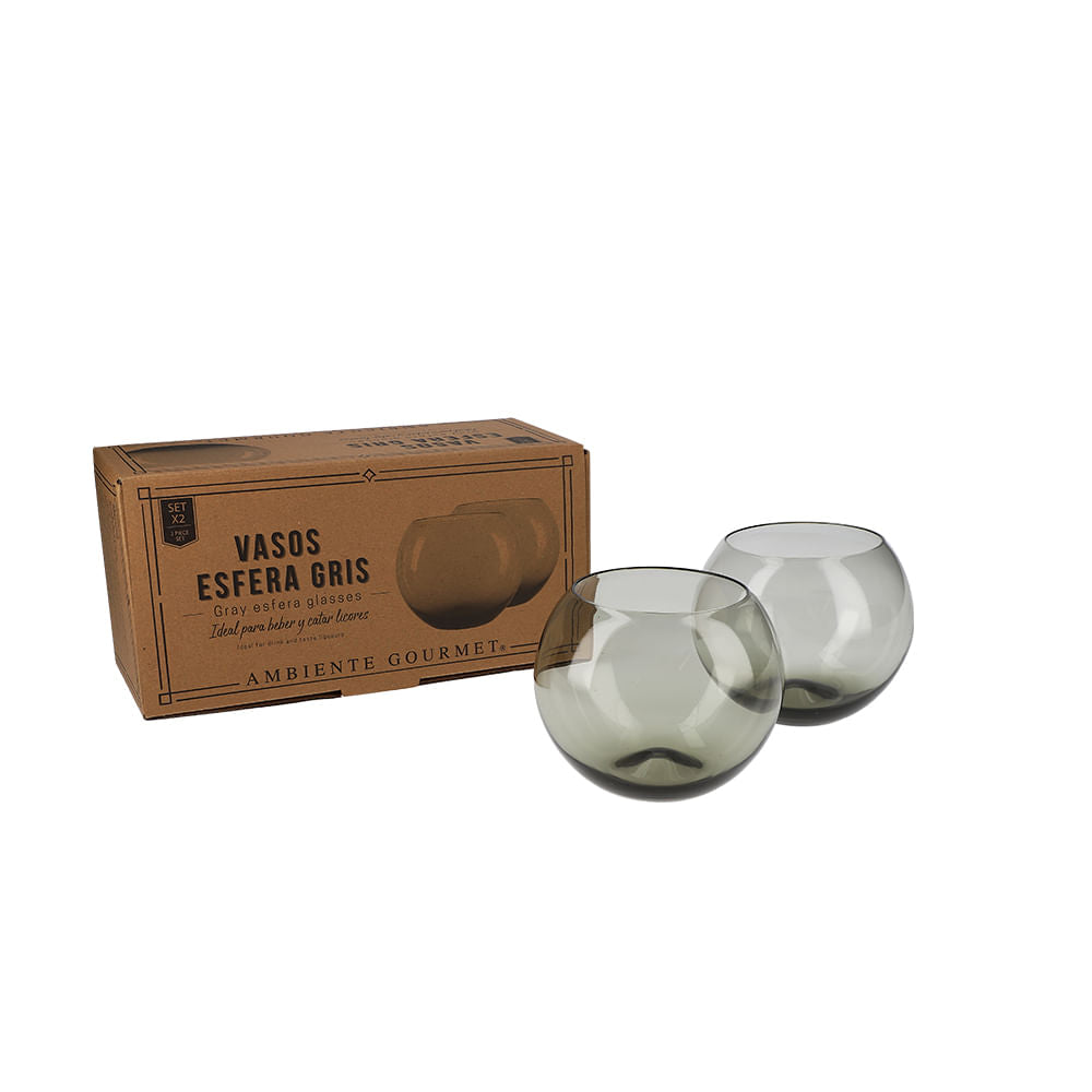 Vasos esfera gris setx2