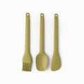 Utensilios mini silicona verde set x3