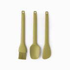 Utensilios mini silicona verde set x3