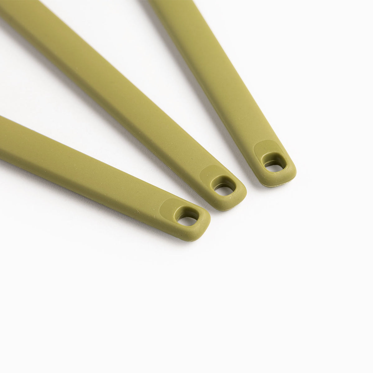 Utensilios mini silicona verde set x3