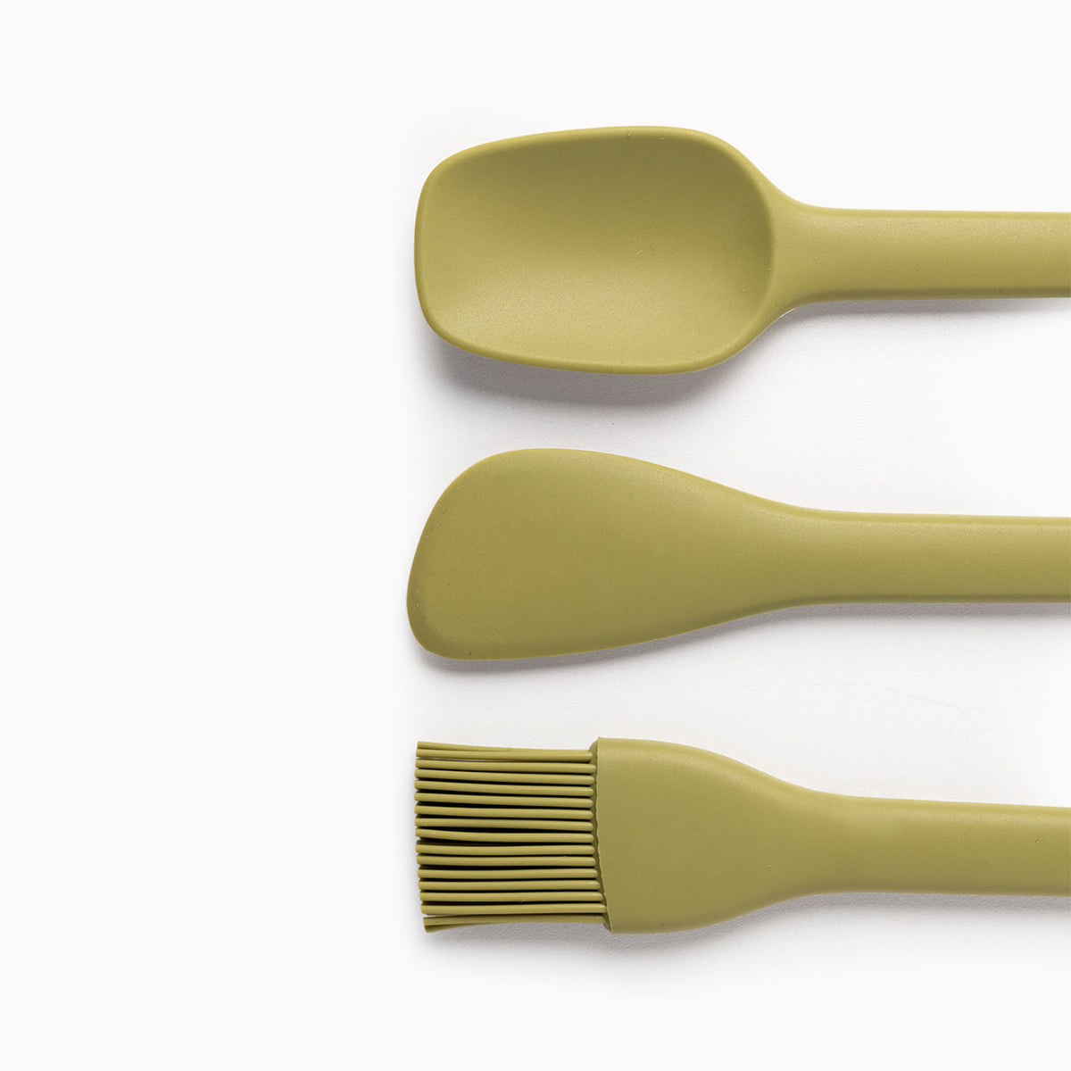 Utensilios mini silicona verde set x3