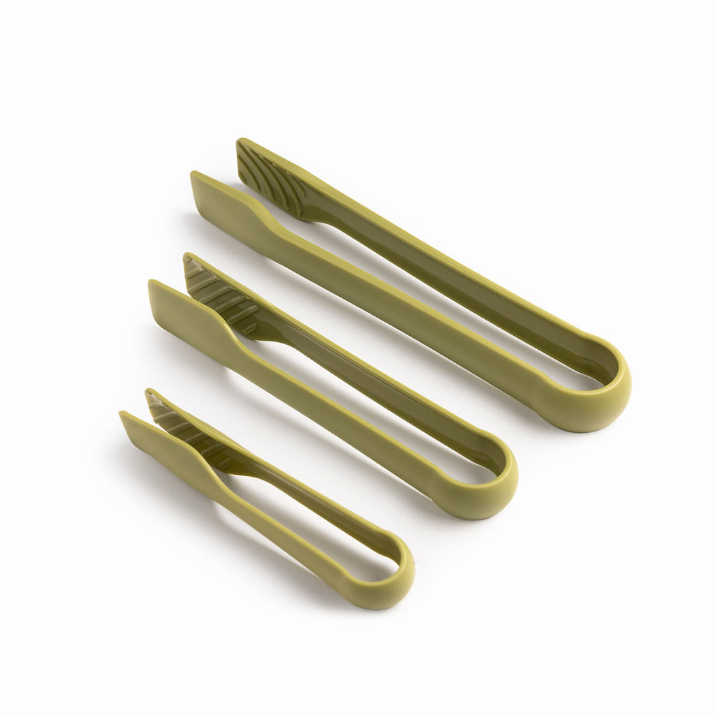 Pinzas cocina verde set x3
