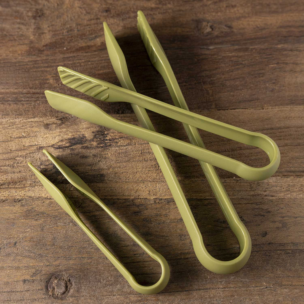 Pinzas cocina verde set x3