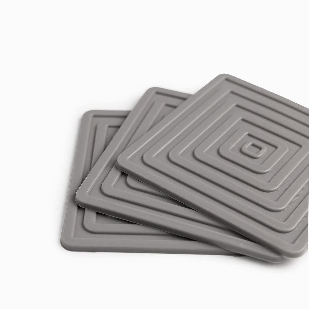 Portavasos cuadro silicona gris