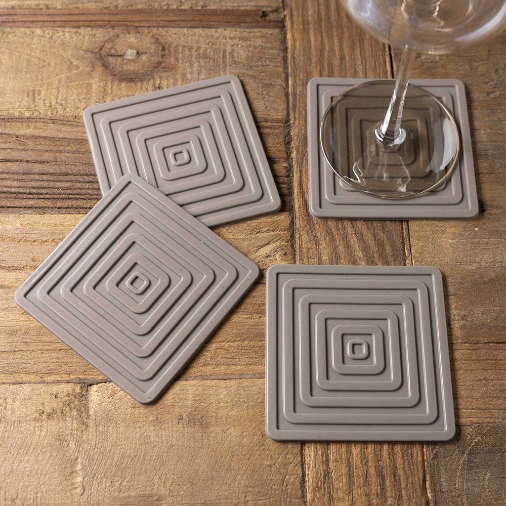 Portavasos cuadro silicona gris