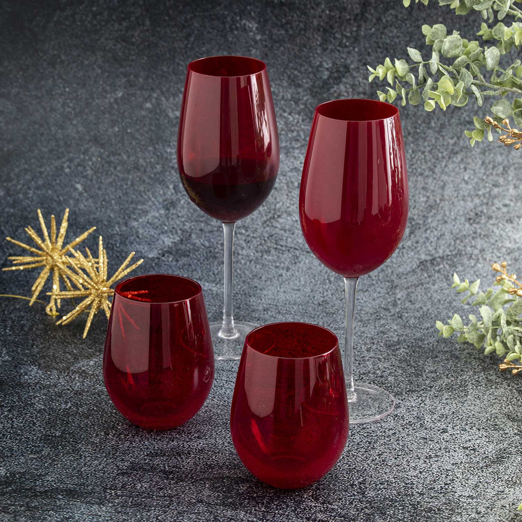 Vaso gala rojo 670 ml set x 2