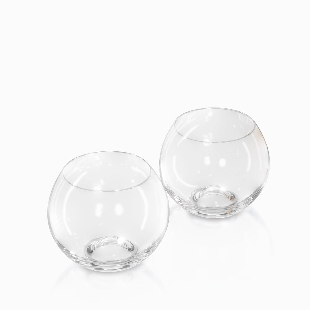 Vaso balon en cristal set x 2