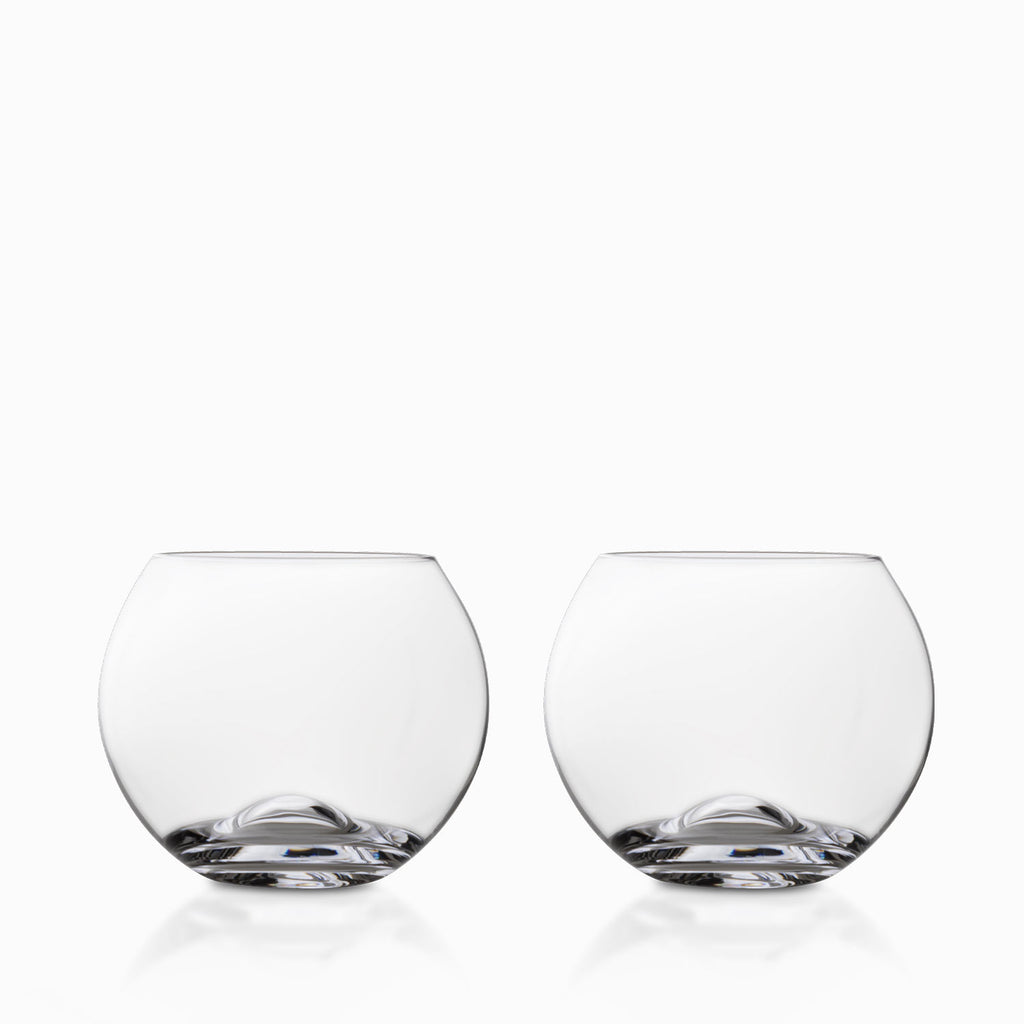 Vaso balon en cristal set x 2
