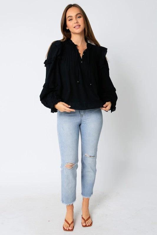 Blusa Olivaceous Mangas Largas Lisa P/ Damas by Olivaceous
