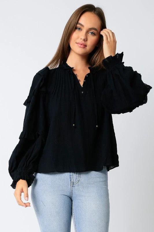 Blusa Olivaceous Mangas Largas Lisa P/ Damas by Olivaceous