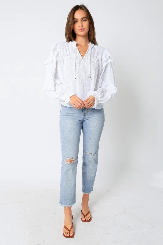 Blusa Olivaceous Mangas Largas Lisa P/ Damas by Olivaceous