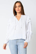 Blusa Olivaceous Mangas Largas Lisa P/ Damas by Olivaceous